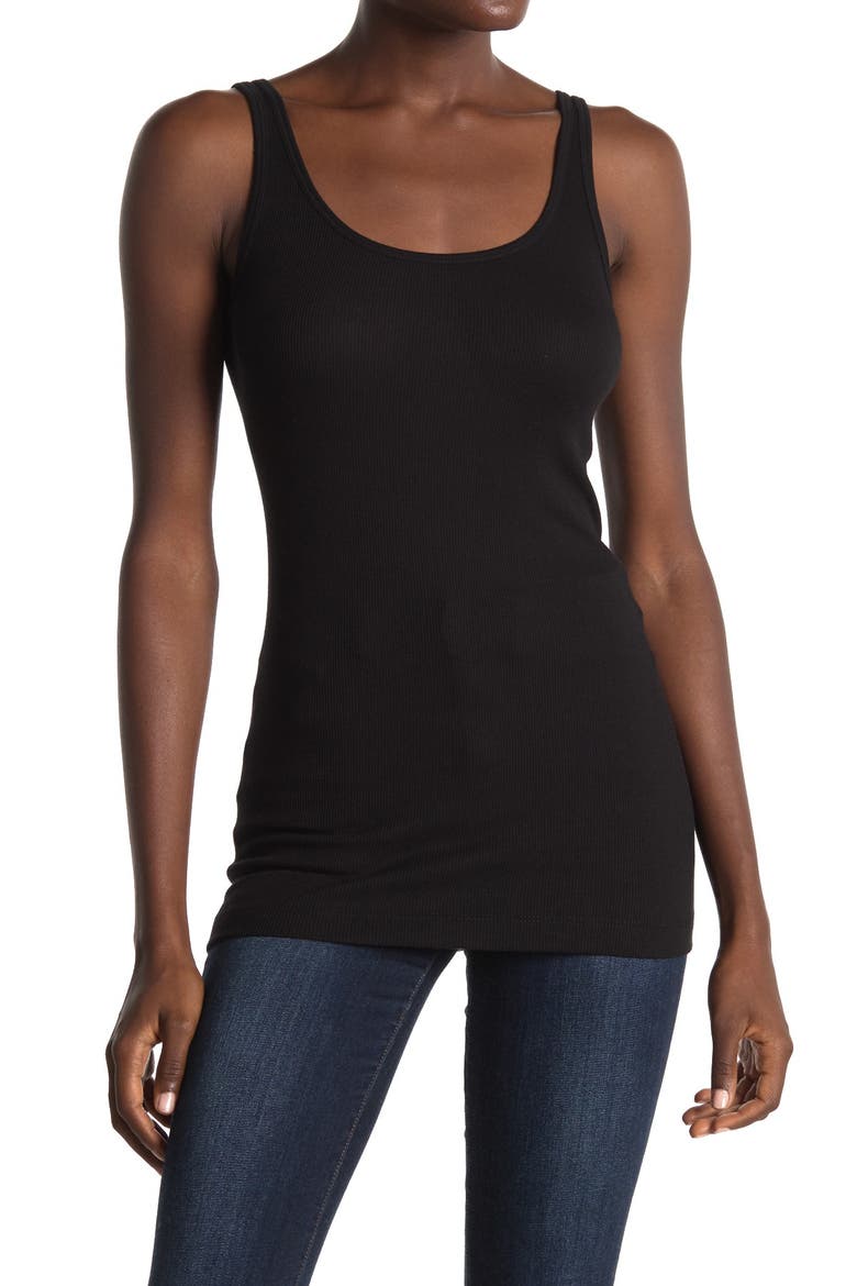 Favorite Pima Cotton & Modal Tank, Main, color, BLACK