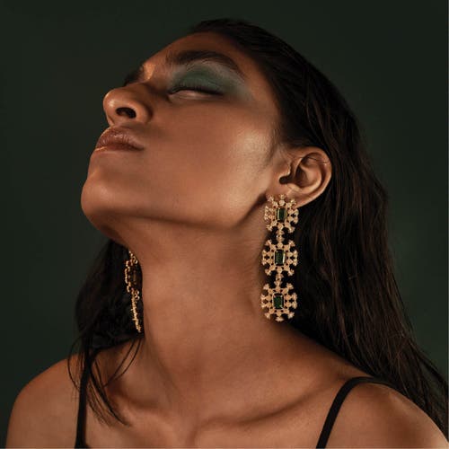 Dhwani Bhansal Pina Earrings In Gold Plated