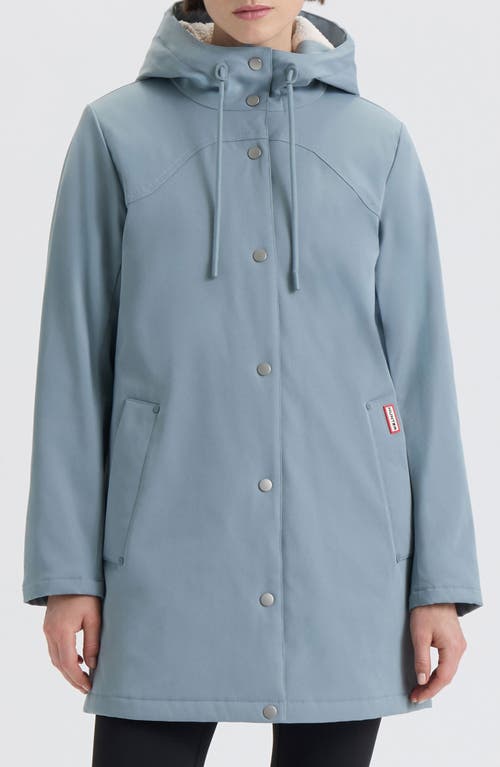 Hunter Billy Hooded Raincoat In Blue