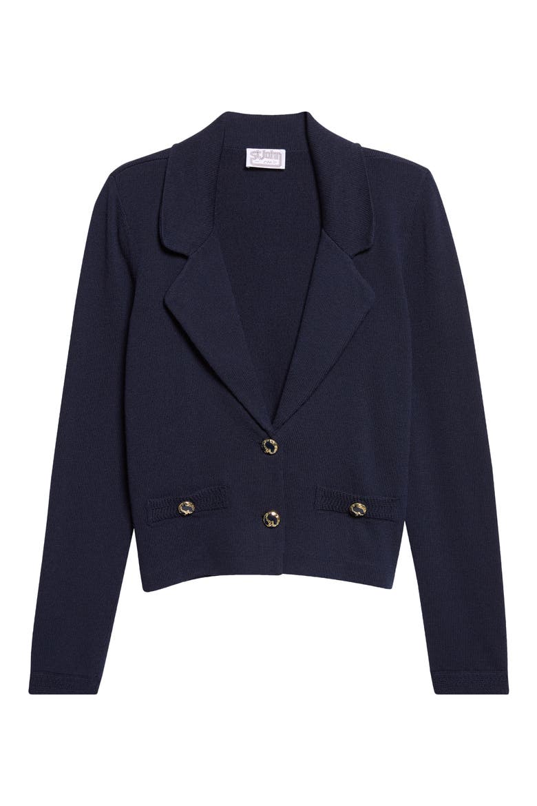 Legacy Crepe Knit Jacket, Main, color, MIDNIGHT