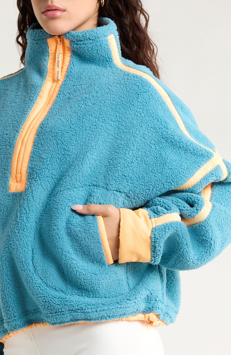 Free People FP Movement Mountain High Fleece Half Zip Pullover, Alternate, color, Celestial Blue