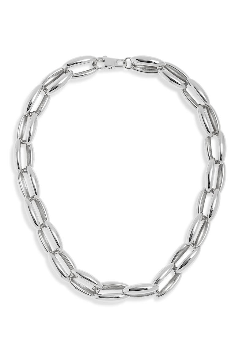 The Positano Chain Necklace, Main, color, SILVER