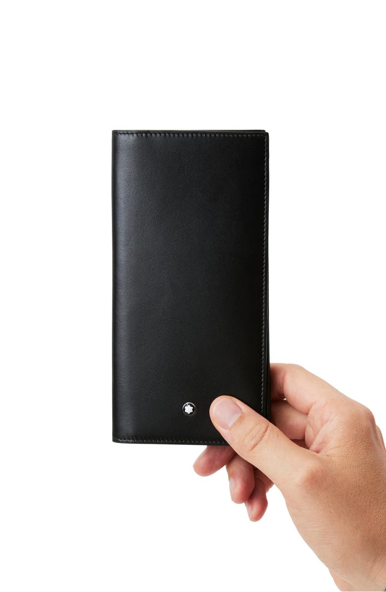 Montblanc Meisterstück Long Leather Wallet, Alternate, color, Black