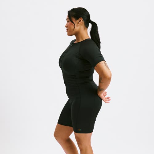Tomboyx 6-inch Short Sleeve Swim Unisuit In Black