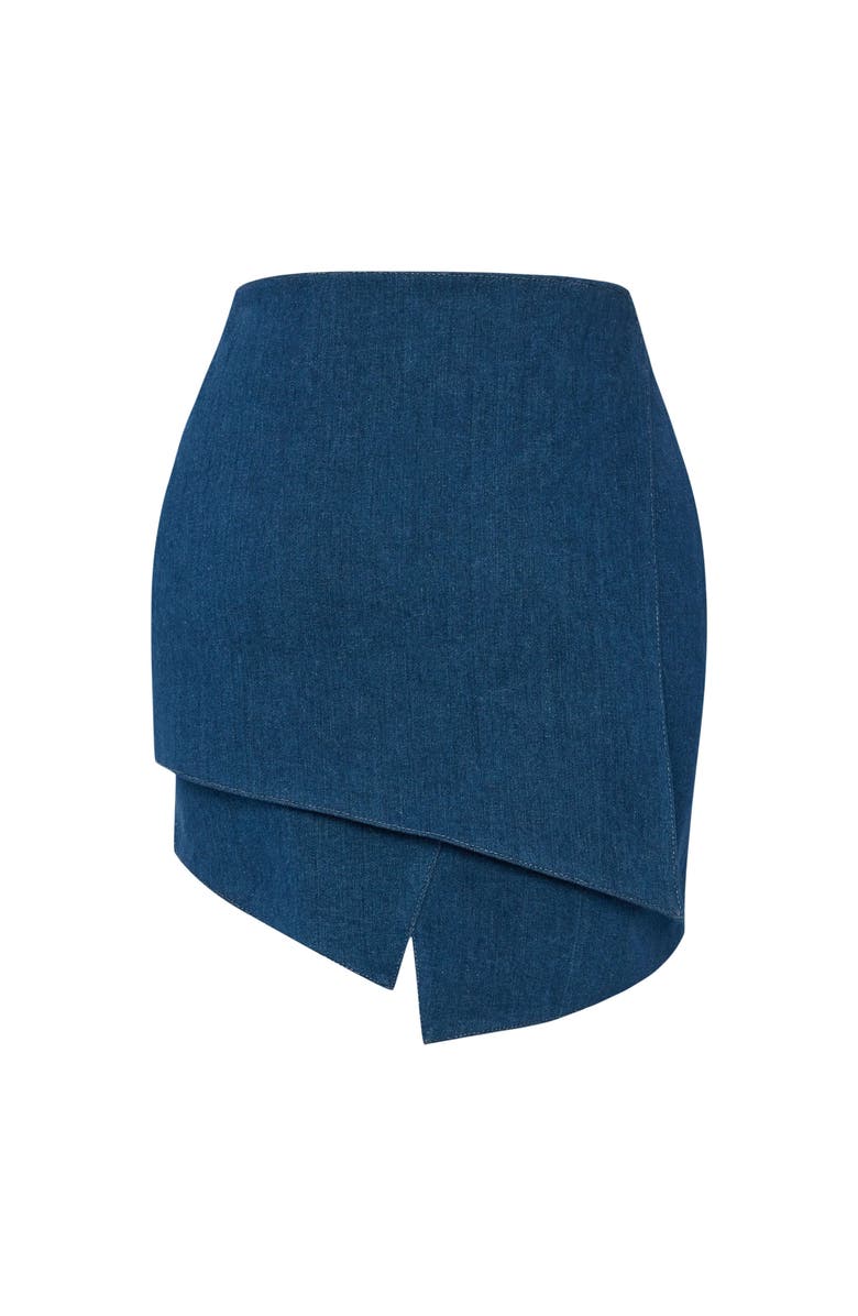 Jendue US Endless Line Denim Mini Skirt - Chic & Modern, Alternate, color, Deep Blue
