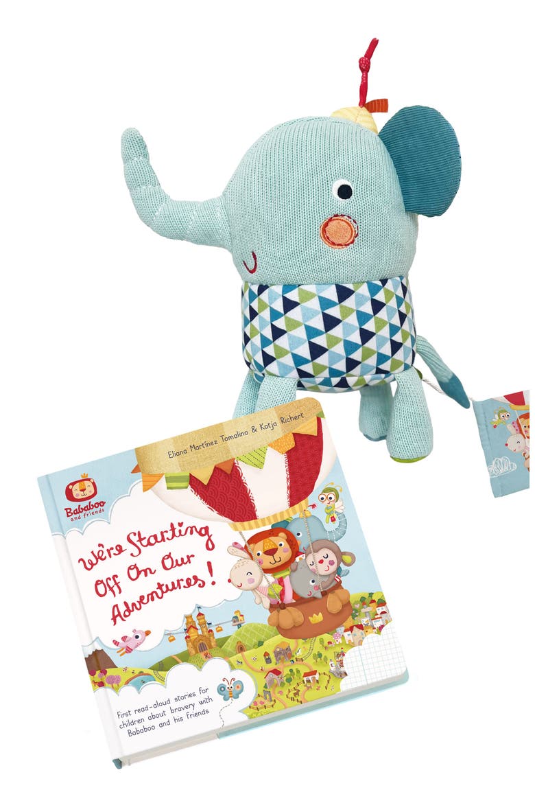 Lolo Elephant Adventures Book & Plush Set, Main, color, Mutli / Turquoise