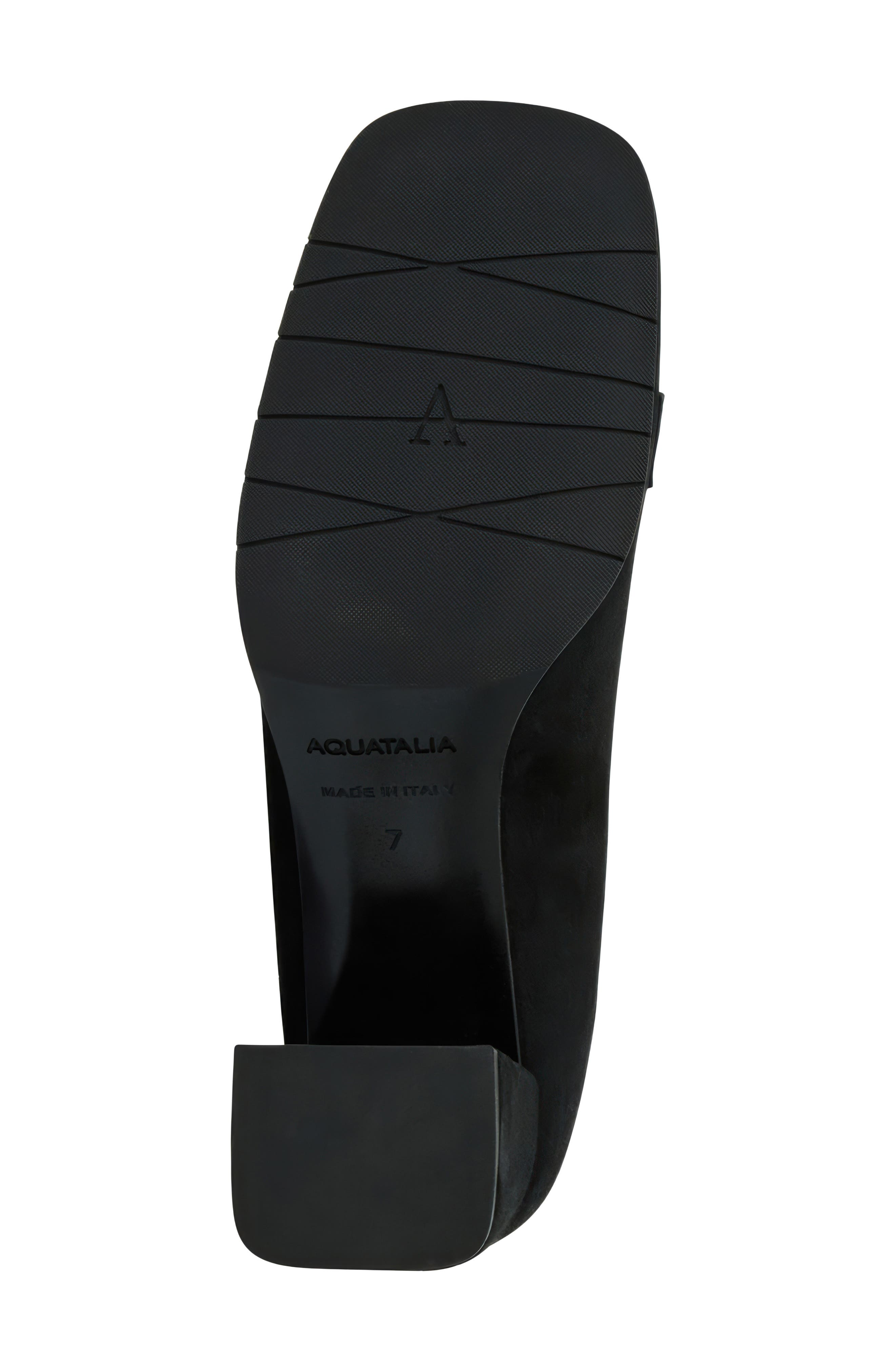 Aquatalia Corrina Weatherproof Loafer Pump, Alternate, color, Black Suede