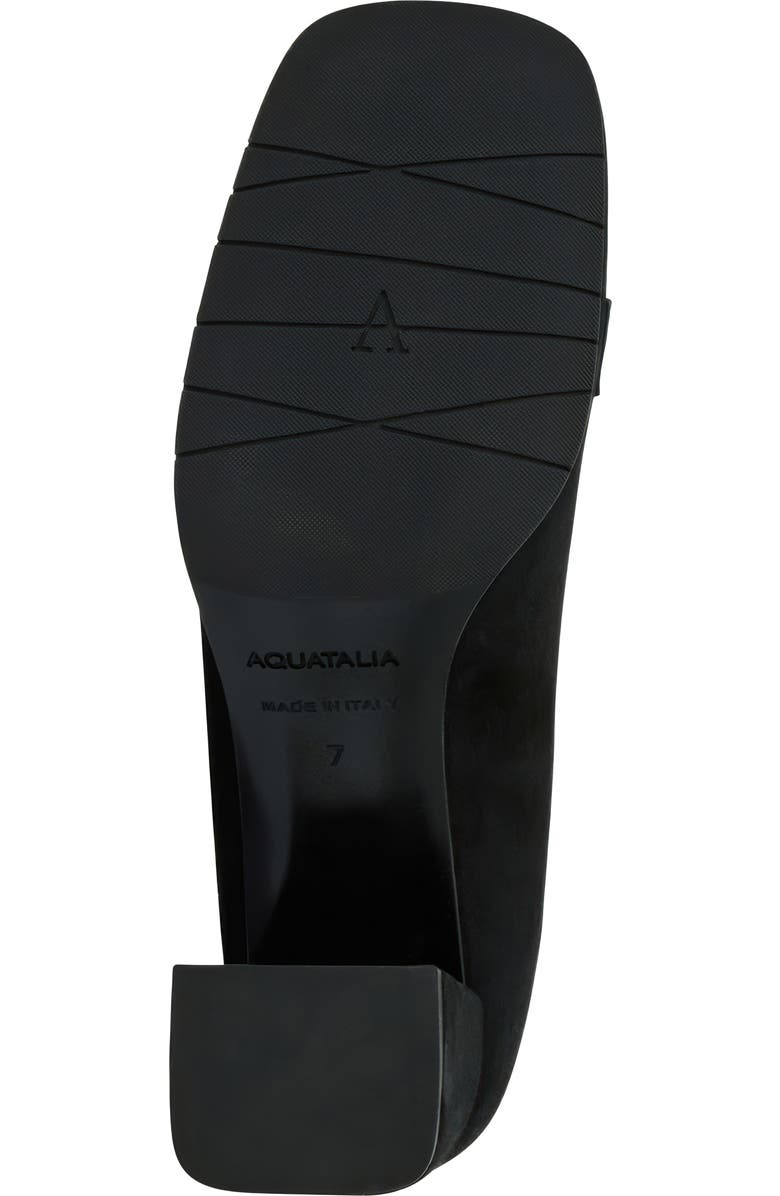 Aquatalia Corrina Weatherproof Loafer Pump, Alternate, color, Black Suede