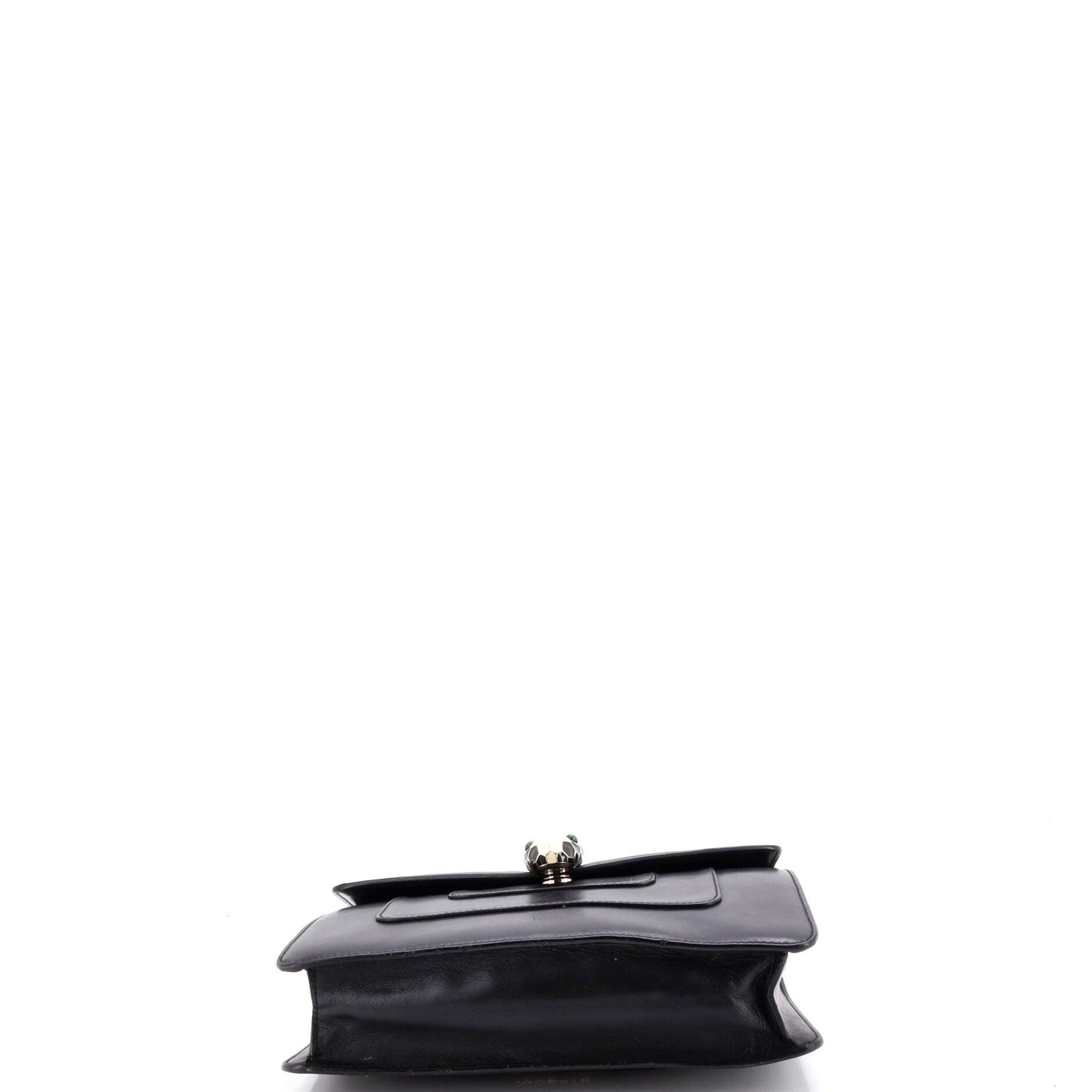 Serpenti Forever Square Shoulder Bag Leather Medium, Alternate, color, Black