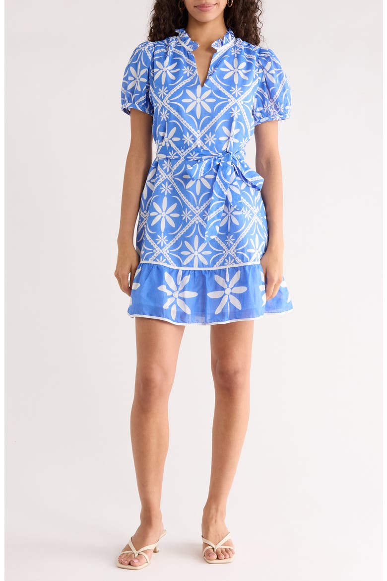 Alexia Floral Susi Minidress, Main, color, BLUE-WHITE-MULTI