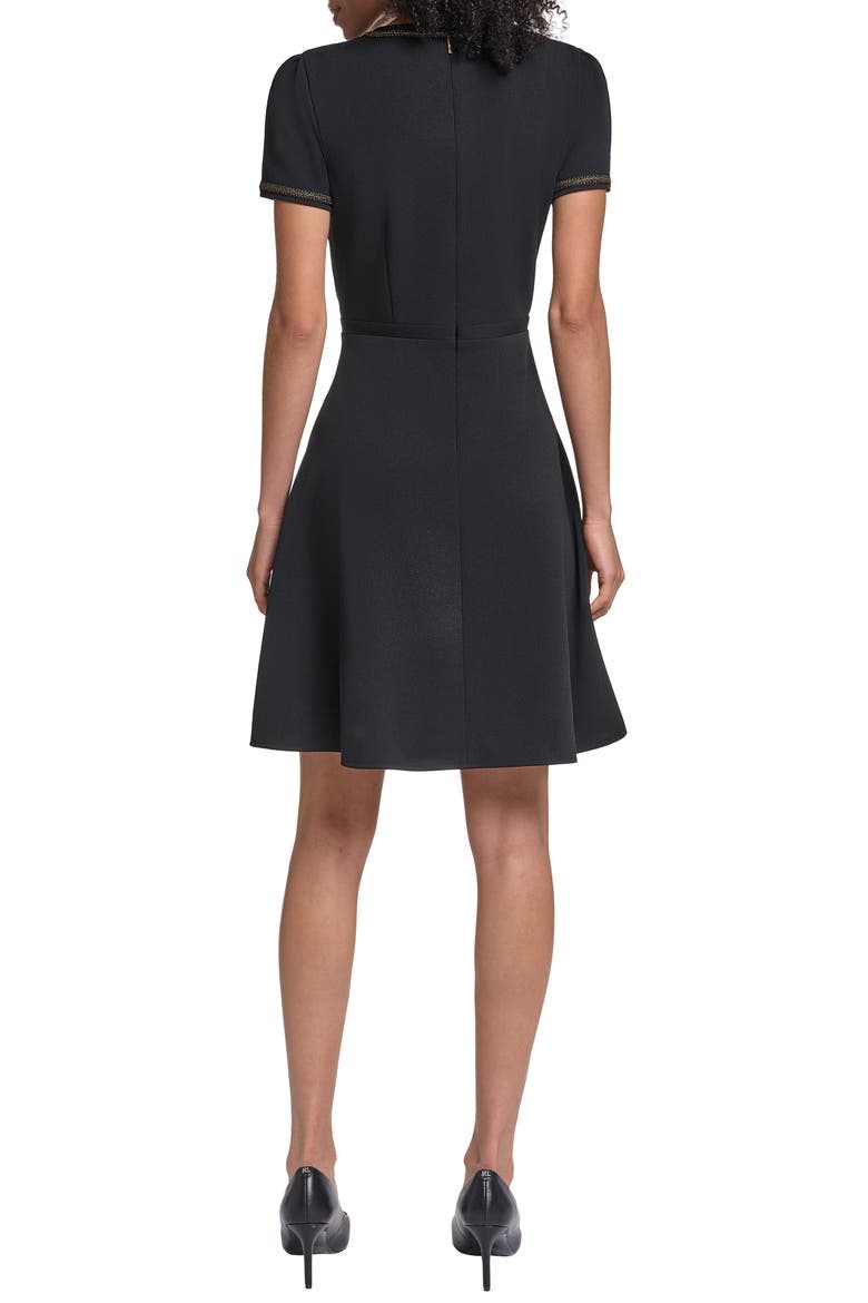Metallic Detail Scuba Crepe Sheath Dress, Alternate, color, BLACK