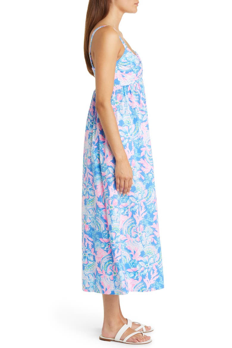 Azora Floral Cotton Sundress, Alternate, color, BLUE TANG SITTING SEASIDE
