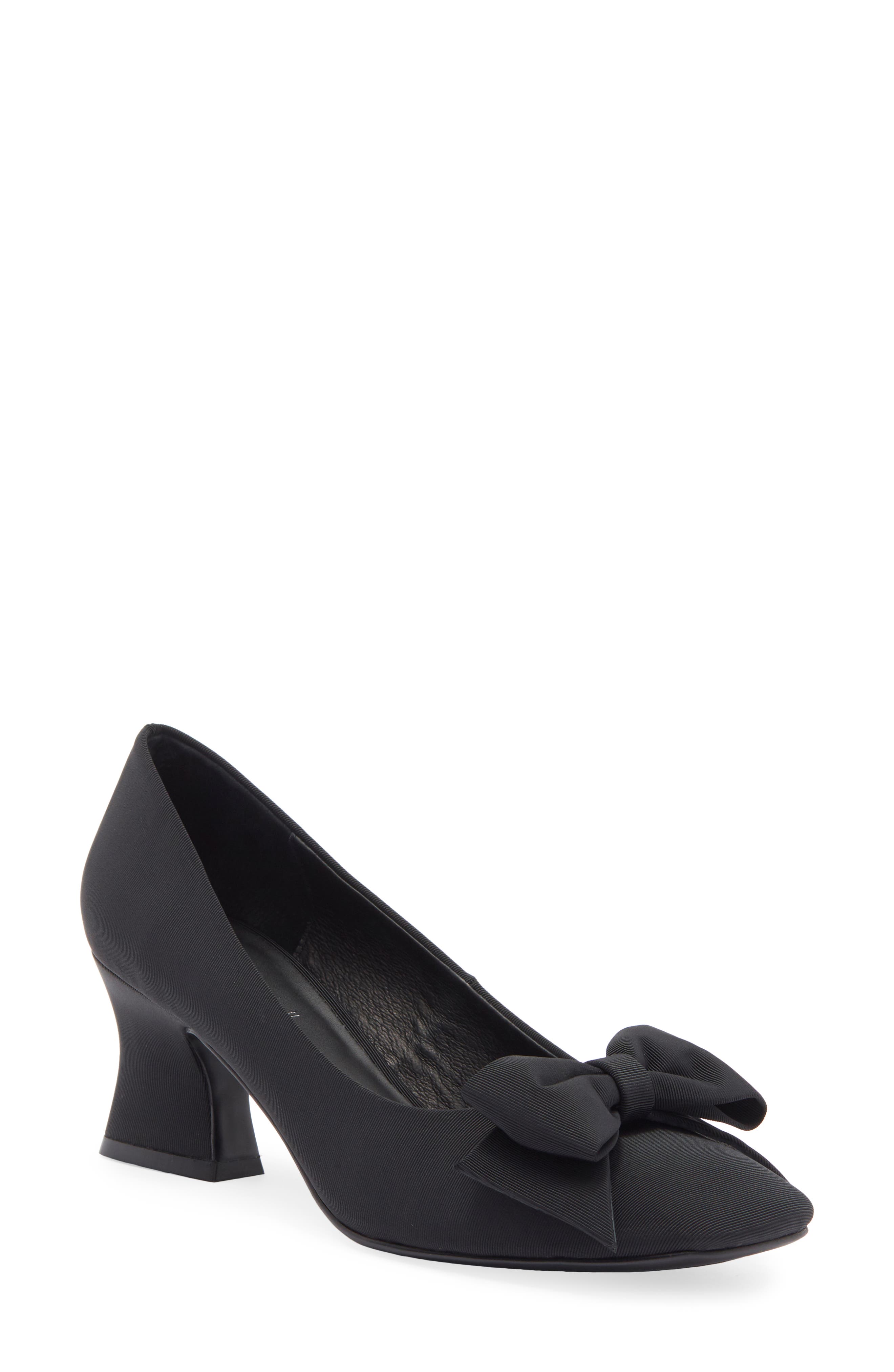 Jeffrey Campbell Anneliese Bow Pump, Main, color, Black Faille
