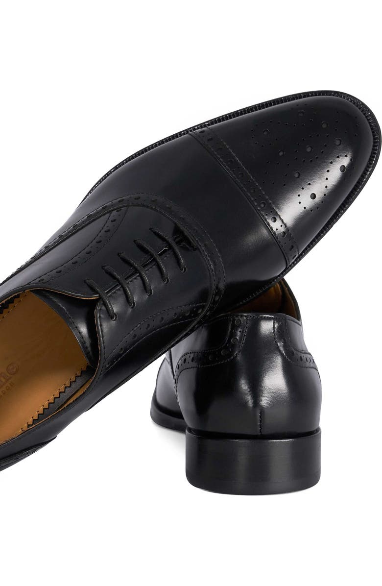 Dune London Soldiers Cap Toe Wingtip Oxford, Alternate, color, Black