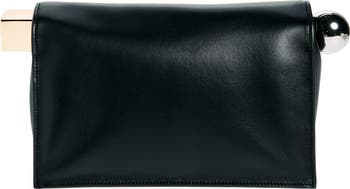 クラッチバッグ JACQUEMUS MINI ROND CARRE CLUTCH BAG Rond Carré Small faux leather clutch in gold - Jacquemus