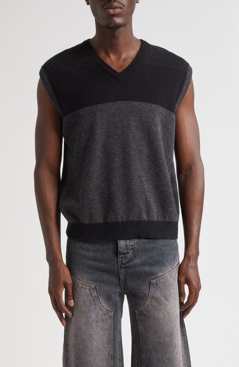 Racer Colorblock Wool V-Neck Sweater Vest