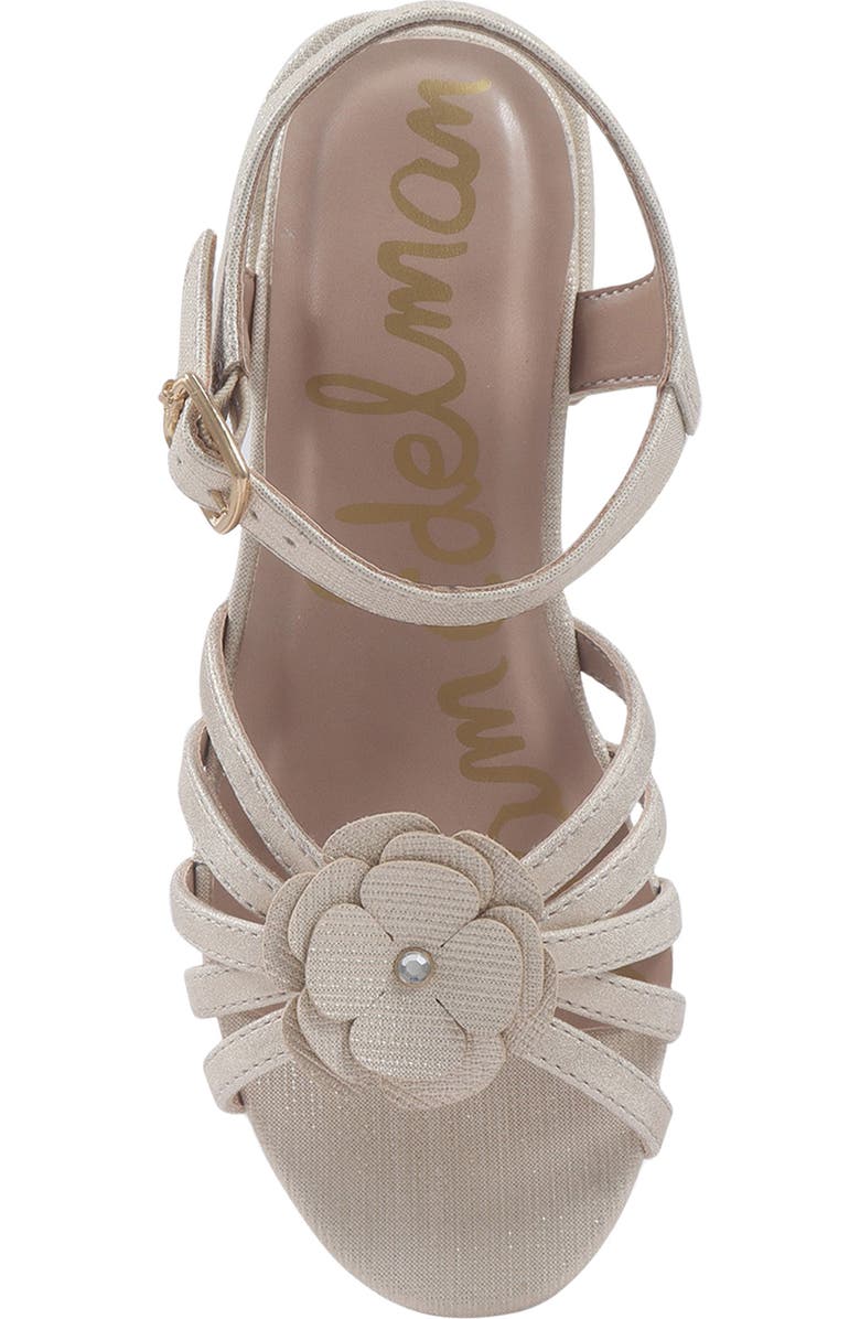 Sam Edelman Kids' Calla Floral Ankle Strap Sandal, Alternate, color, Gold
