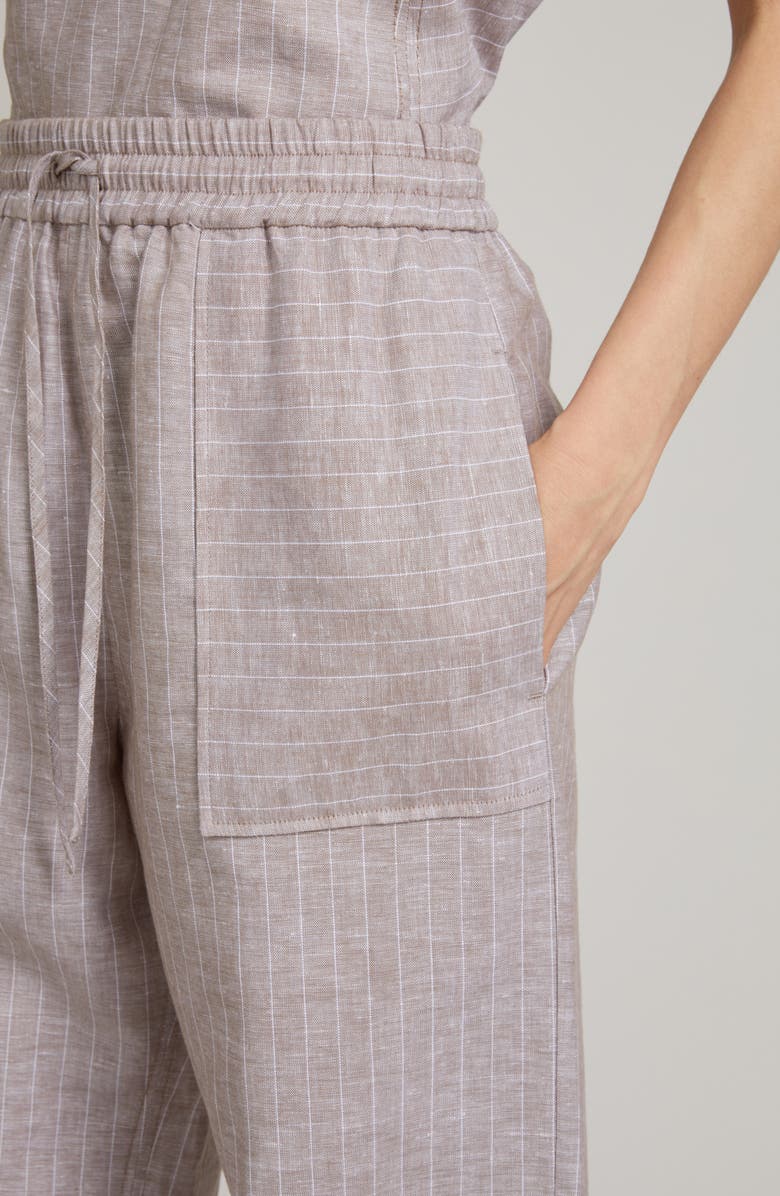 MM by Max Mara Fauna Linen Blend Wide Leg Pants, Alternate, color, Hazelnut Brown