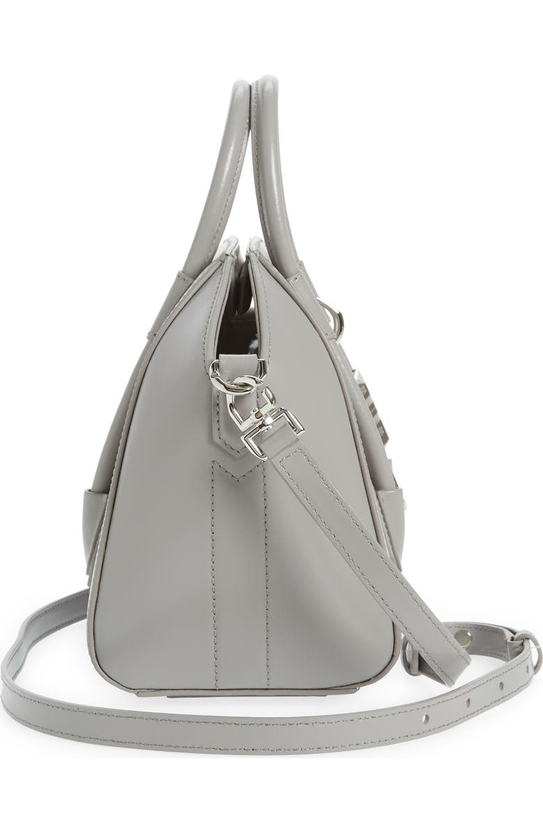Givenchy Mini Antigona Lock Leather Satchel, Alternate, color,