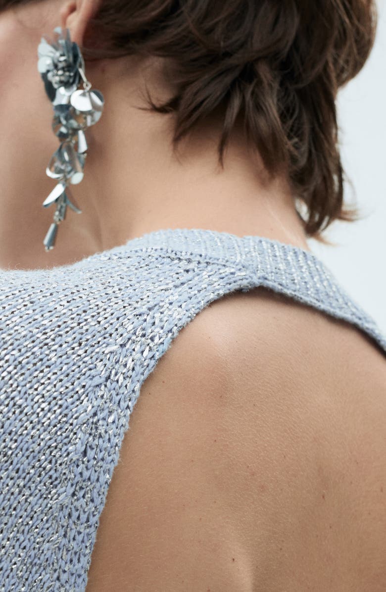 MANGO Shimmer Open Back Sweater, Alternate, color, 