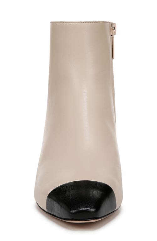 Veronica Beard Cecile Bicolor Cap-toe Ankle Booties In Ecru/black