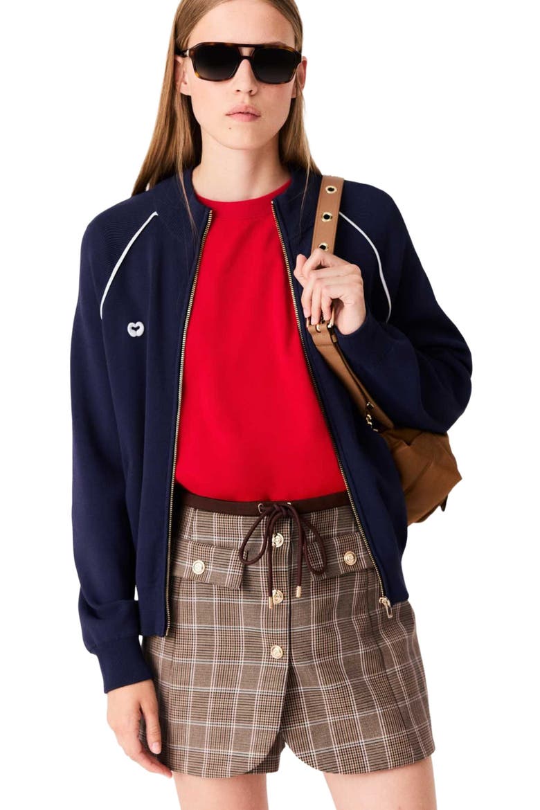 Zipped cardigan, Alternate, color, Navy