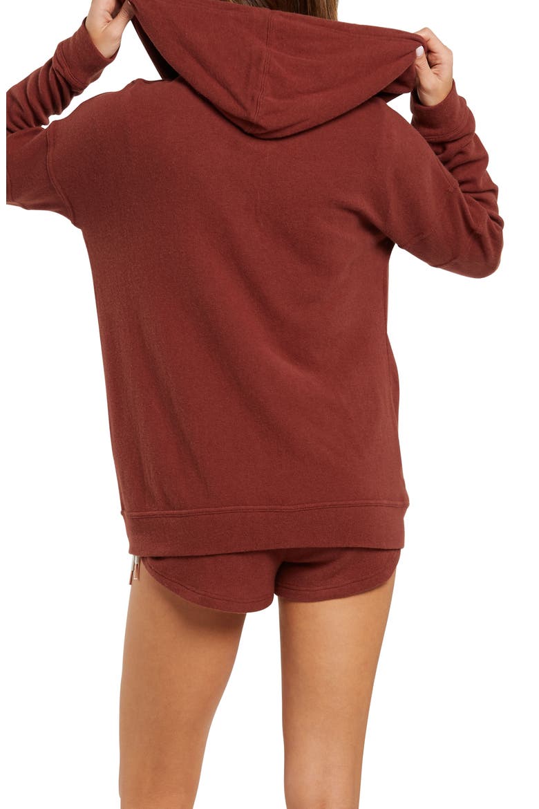 Lil Zip Front Fleece Hoodie, Alternate, color, BRK