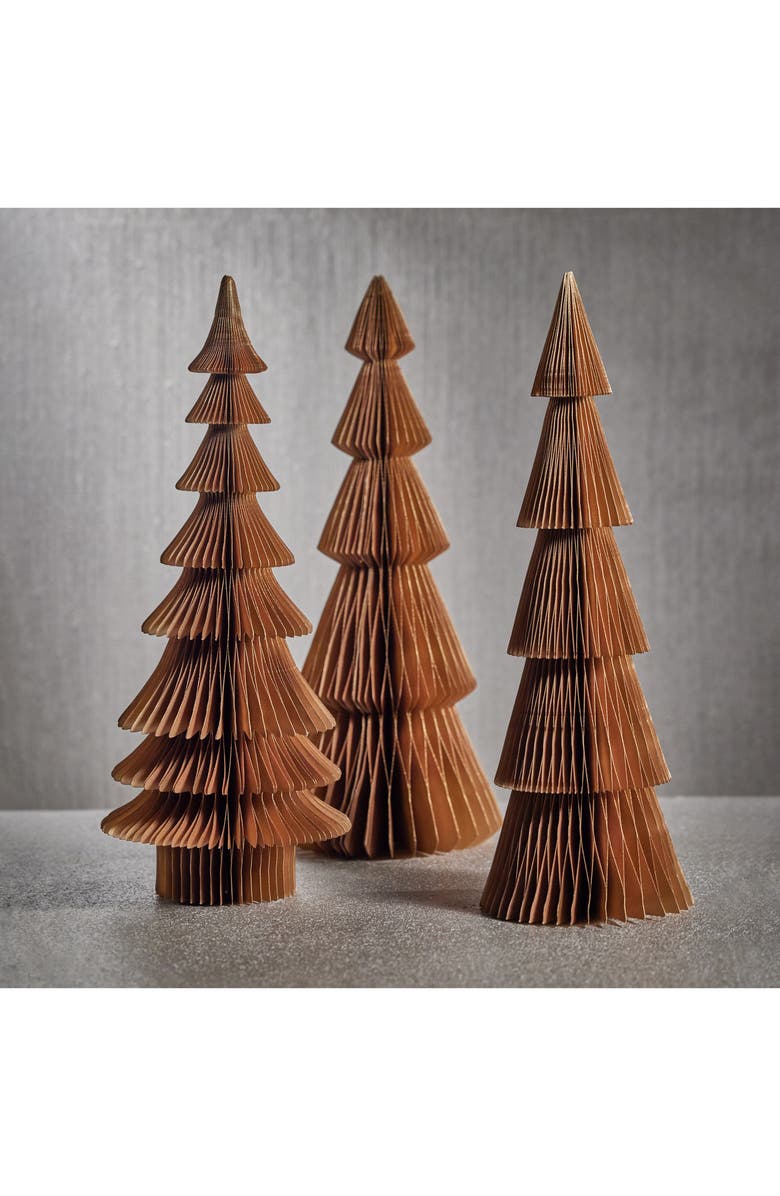 Zodax Miriam Set of 2 Accordion Paper Trees, Alternate, color, Gold