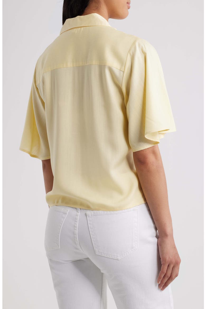 Roxanna Tie Hem Shirt, Alternate, color, PALE BANANA