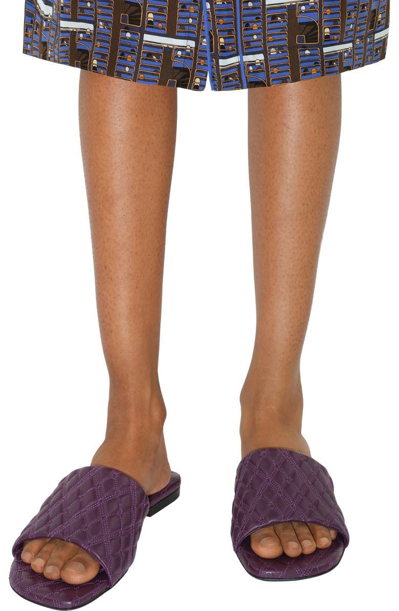 Burberry Quilted Slide Sandal, Alternate, color, Pansy