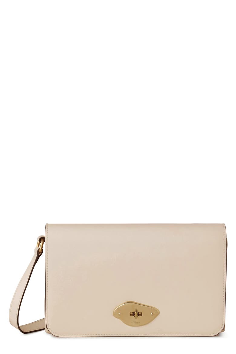 Lana High Gloss Leather Wallet on a Strap, Main, color, EGGSHELL