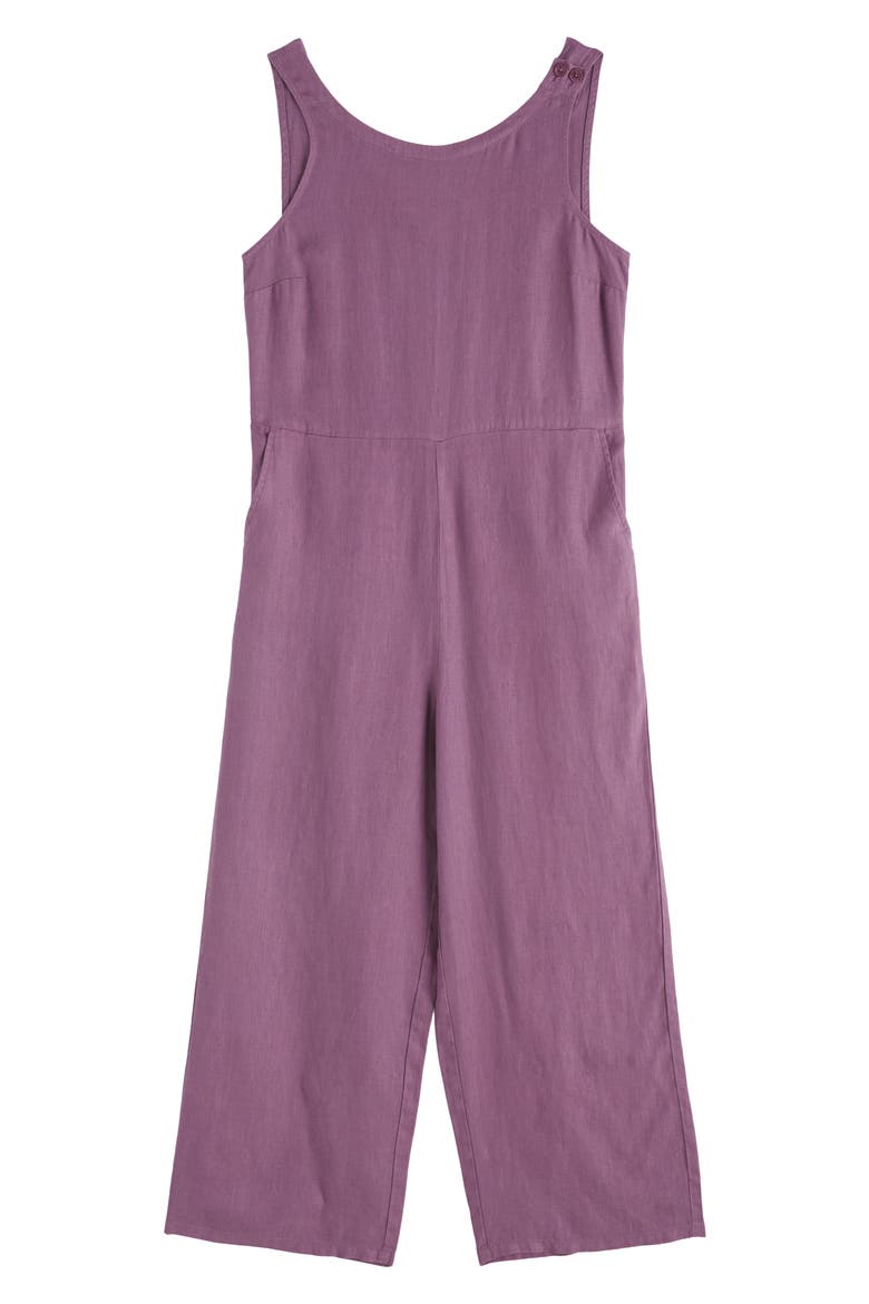 Salt Air Wide Leg Linen Jumpsuit, Alternate, color, VERBENA