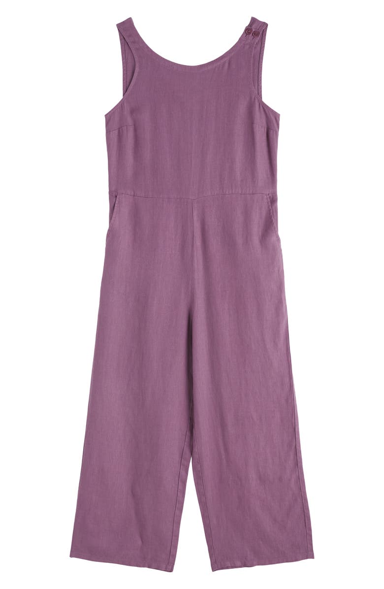 Seasalt Cornwall Salt Air Wide Leg Linen Jumpsuit, Alternate, color, Verbena