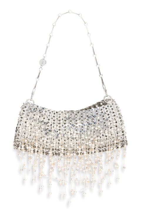 1969 Beaded & Faux Pearl Fringe Shoulder Bag