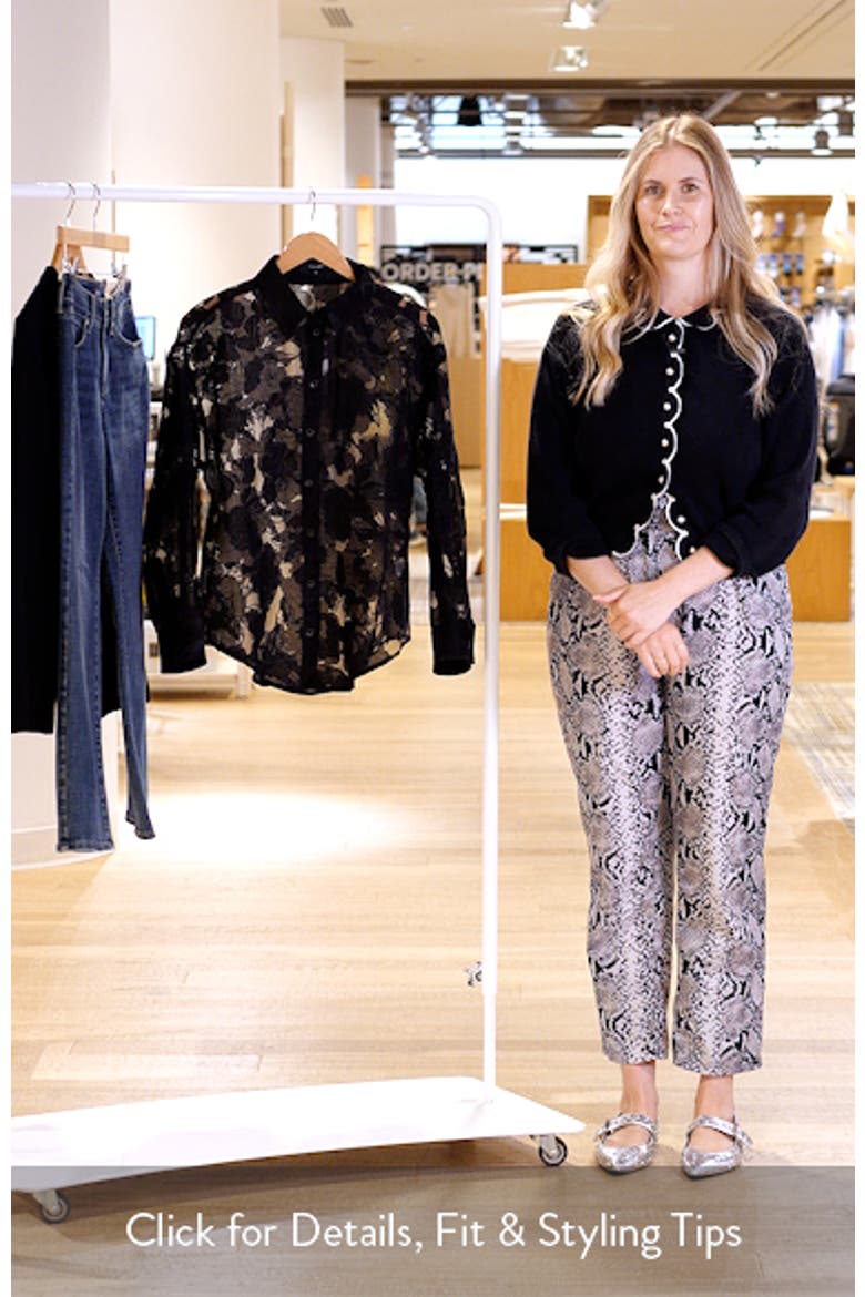 Embroidered Floral Cotton Blend Organza Button-Up Shirt video