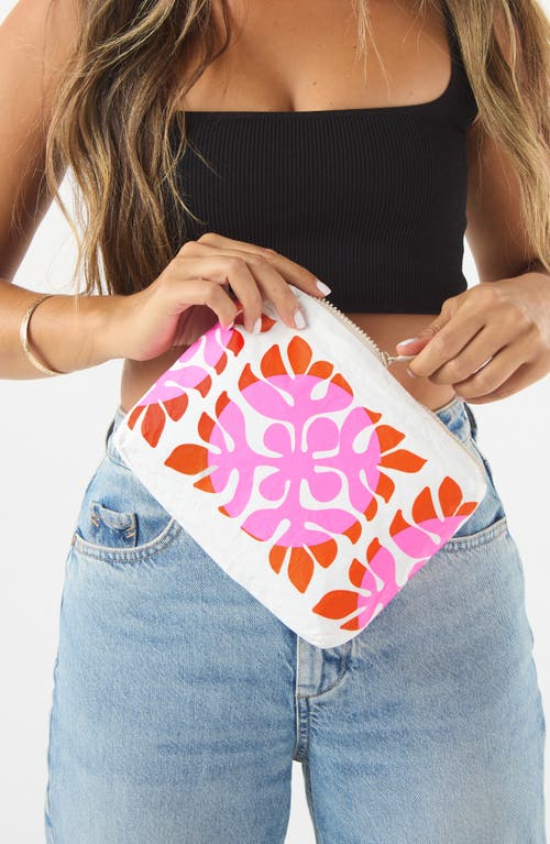 Aloha Collection Small Mini Appliqué Water Resistant Tyvek® Zip Pouch In Multi