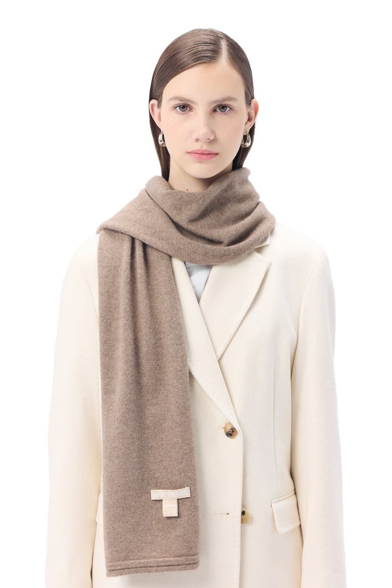 Cashmere Jersey Knit scarf, Alternate, color, taupe