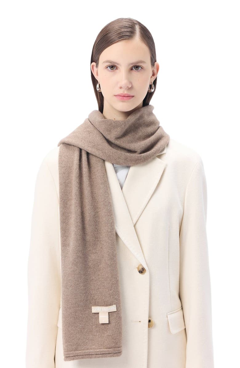 GOBI Mongolian Cashmere Cashmere Jersey Knit scarf, Alternate, color, Taupe