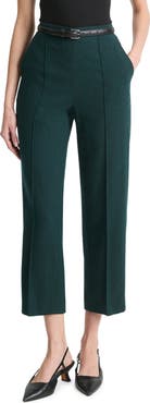 Vince Crop Pleated Brushed Wool Blend Pull-On Pants
