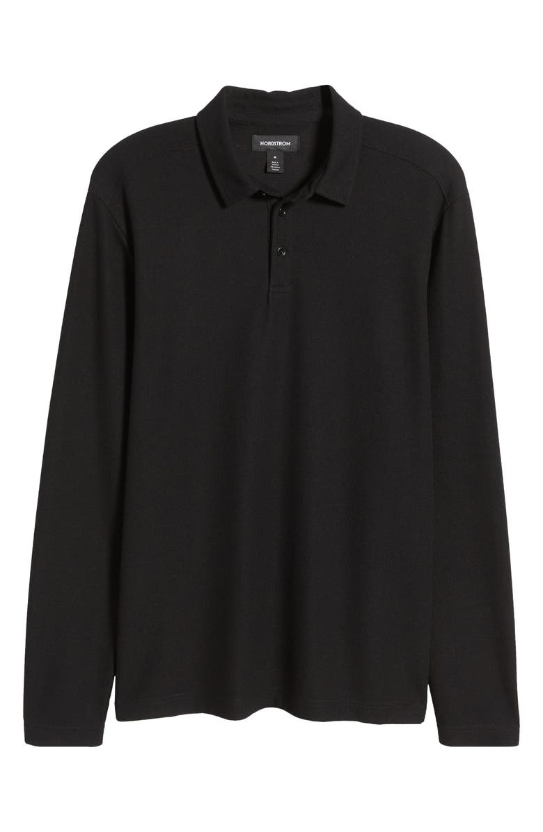 Nordstrom Texture Knit Long Sleeve Polo, Alternate, color, 