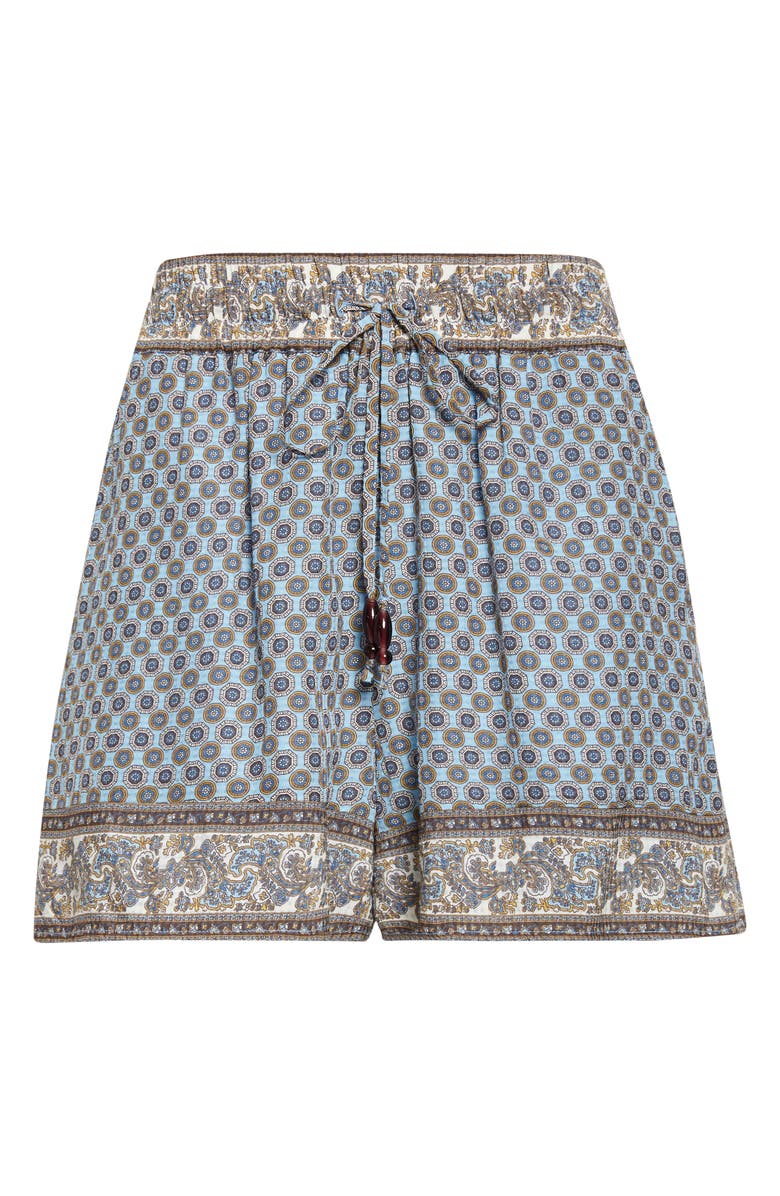 Veronica Beard Vilvaldi Mixed Scarf Print Shorts, Alternate, color, Blue Jay Multi