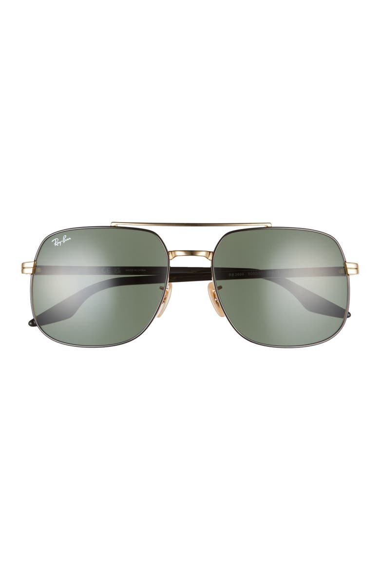 59mm Aviator Sunglasses, Main, color, BLACK