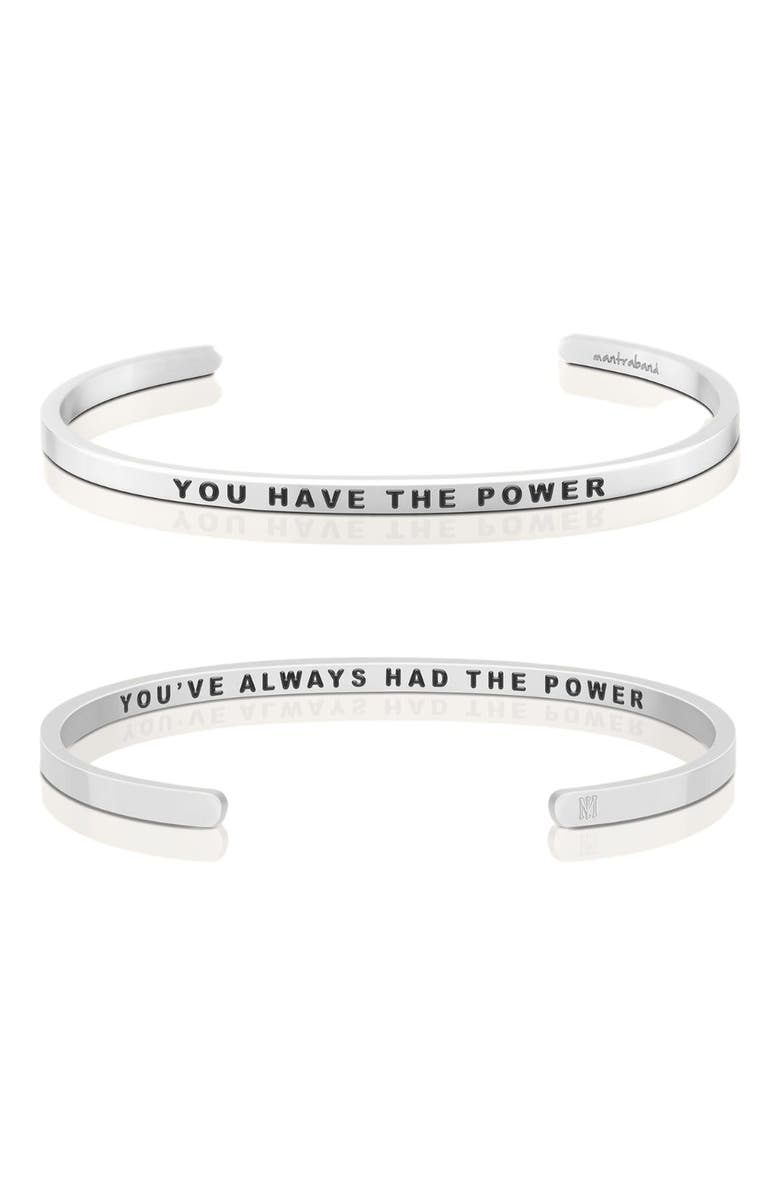 Mantra You Have The Power, You've Always Had The Power bracelet, Main, color, Silver