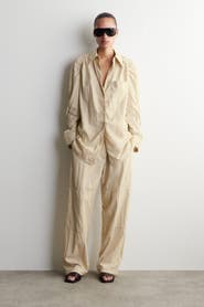 COS Crinkled-Silk Straight-Leg Pants