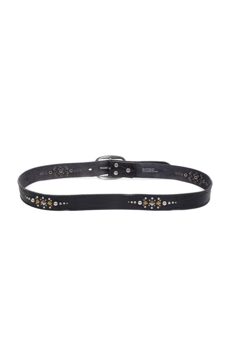 OLD TREND Legend Genuine Leather Bold Studded Statement Belt, Alternate, color, Black