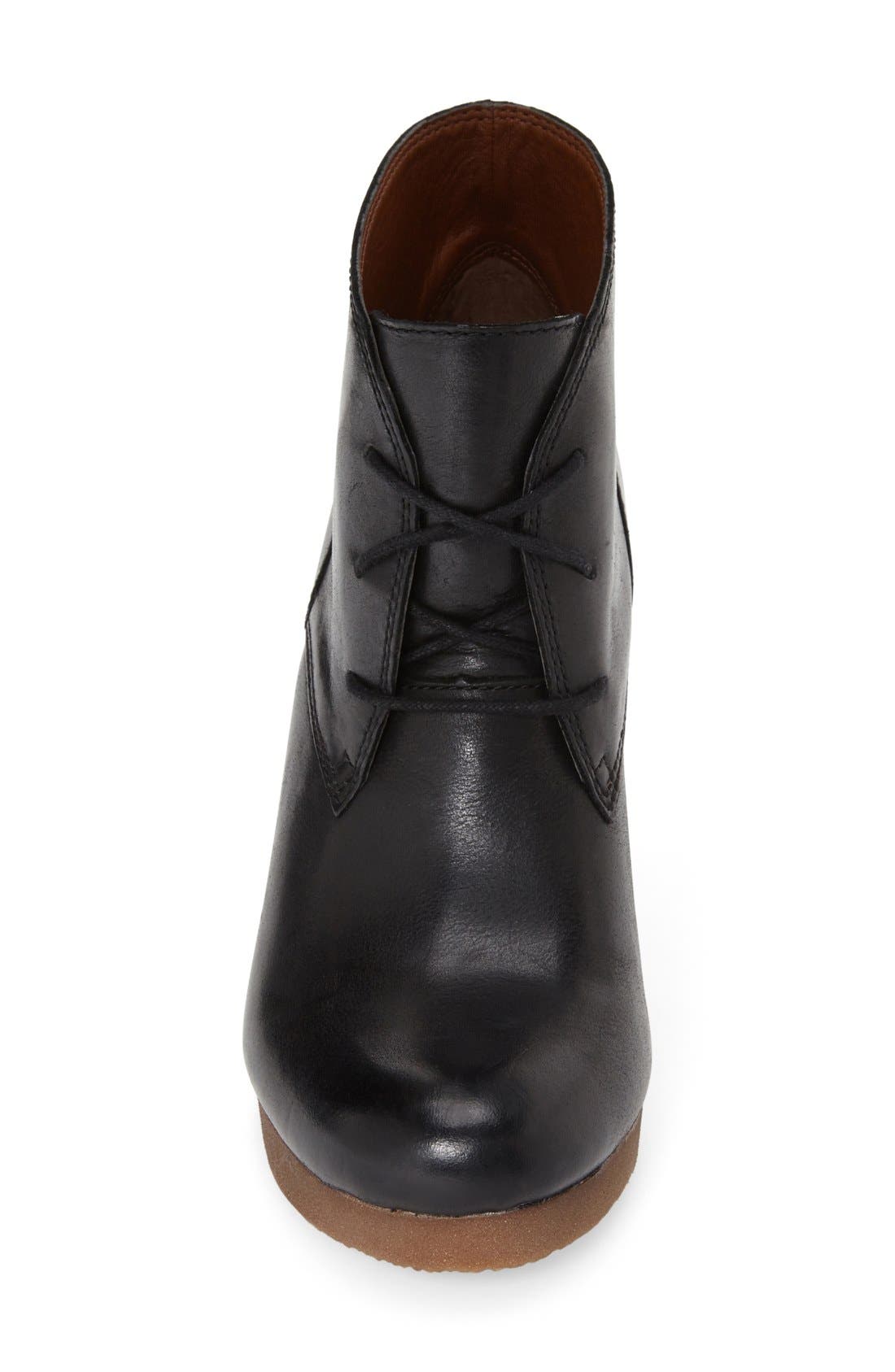 'Taheeti' Wedge Bootie (Women), Alternate, color, BLACK LEATHER