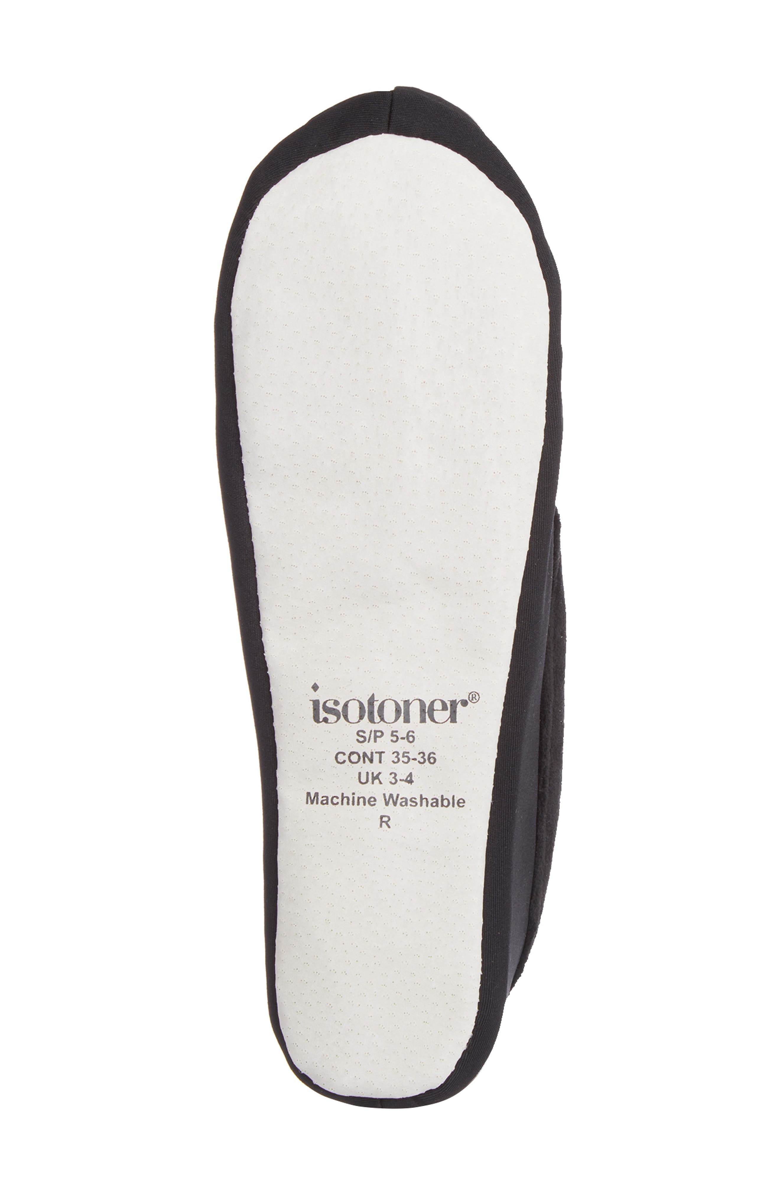 ISOTONER Ivy Velour Slipper, Alternate, color, Black