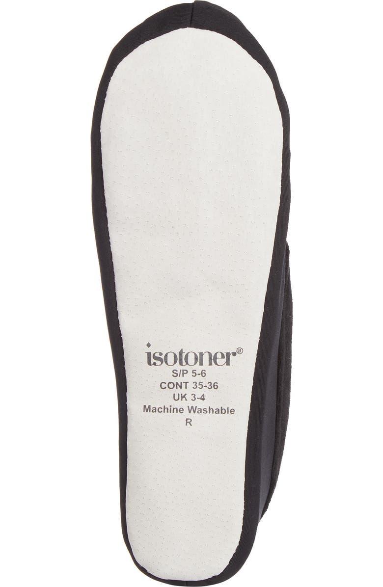 ISOTONER Ivy Velour Slipper, Alternate, color, Black