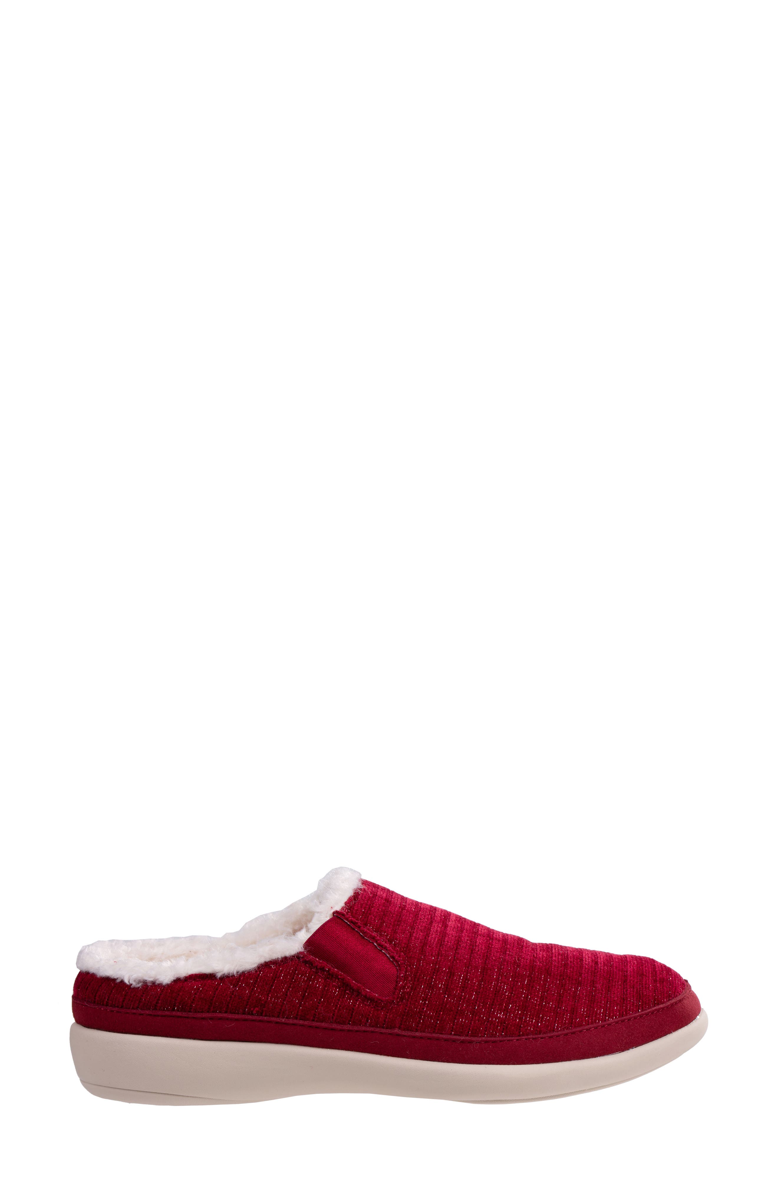 Revitalign Apres Faux Fur Lined Slipper, Alternate, color, Red Plum