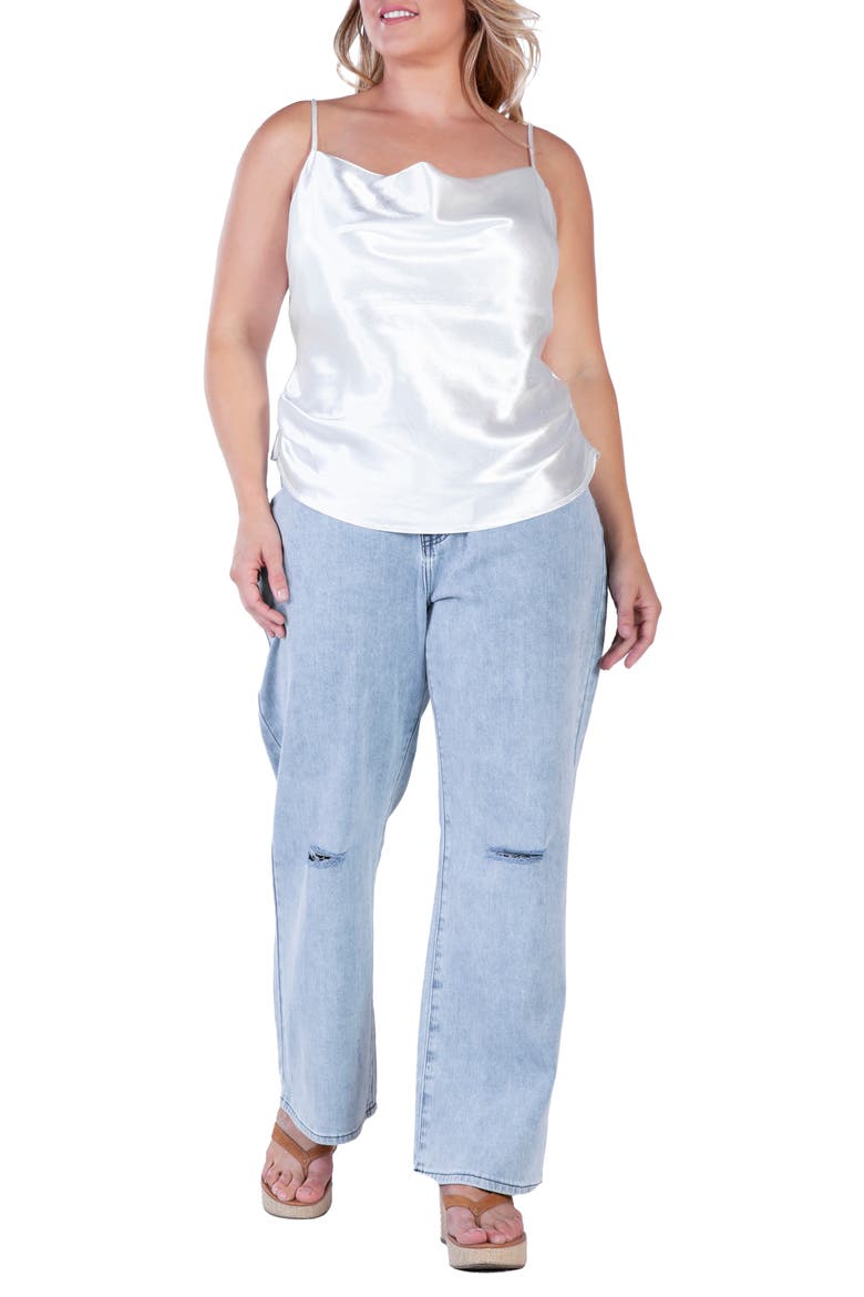 Cowl Neck Satin Camisole, Alternate, color, SILVER
